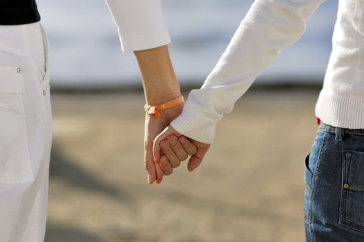 Couple holding each other hands