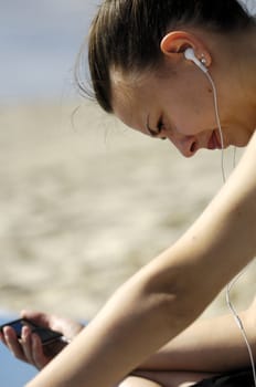 Woman relaxing on the beach