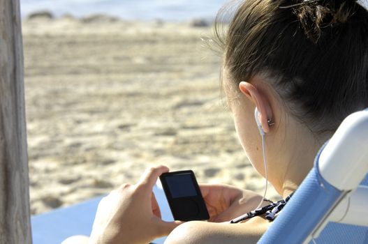 Woman relaxing on the beach