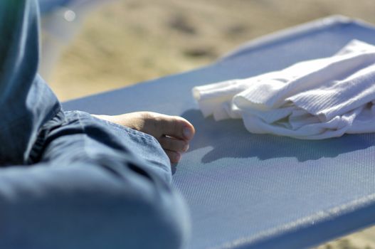 Woman relaxing on the beach