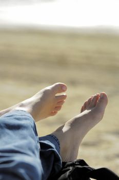 Woman relaxing on the beach