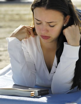 Woman relaxing on the beach