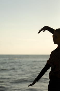 Woman enjoying the beach