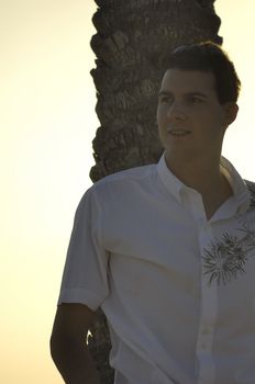 Man relaxing on the beach