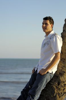 Man relaxing on the beach