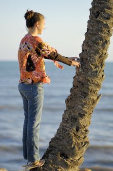 Woman enjoying the beach