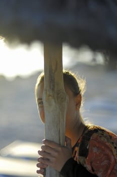 Woman enjoying the beach