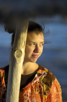 Woman enjoying the beach