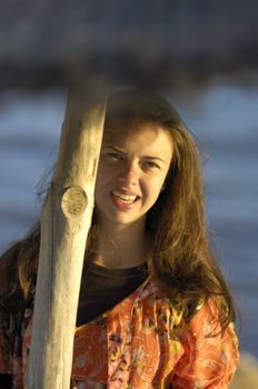 Woman enjoying the beach