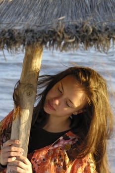 Woman enjoying the beach