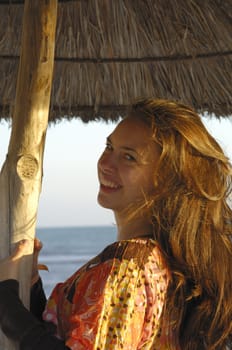 Woman enjoying the beach