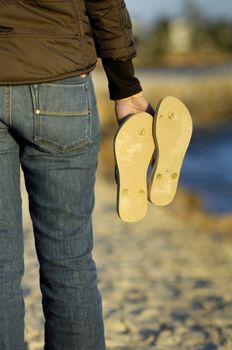 Man relaxing on the beach