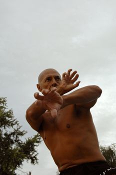 Man doing martial art