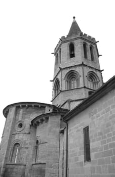 Church of St.Maria la Real, Sanguesa, Navarra, Spain, over white