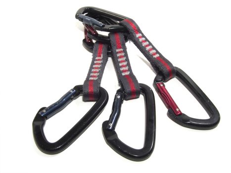 carabiner and express isoletad on white