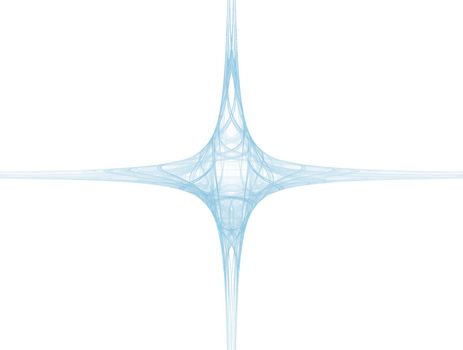 slim blue fractal cross