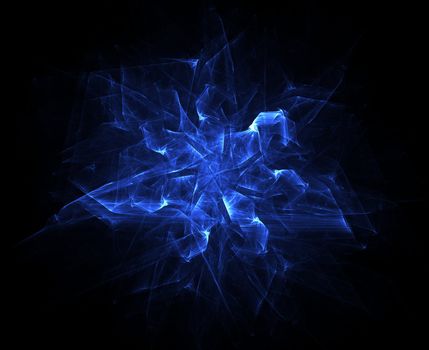 high res flame fractal forming a snowflake