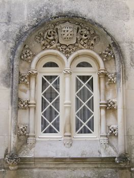 Gothic window from old palace in Portugal