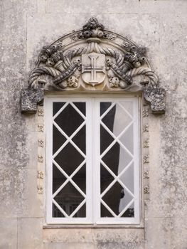 Gothic window from old palace in Portugal