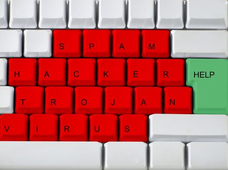 Concept from the virus on a keyboard