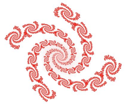   fractal spiral in red and orange tones