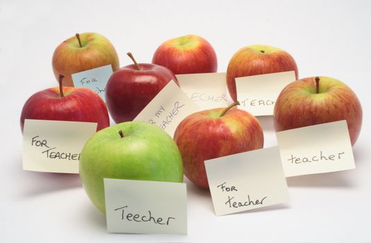 A lot of apples for the teacher.