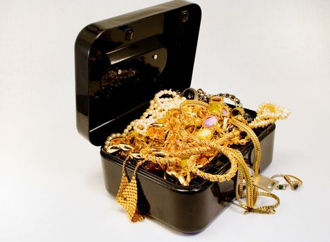 A treasure chest filled with jewellry