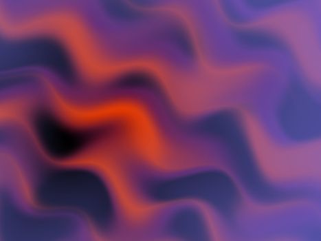 An abstract illustration of orange wisps of smoke gowing on a purple background.