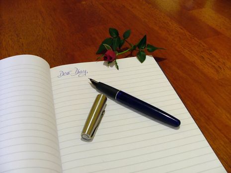 A diary and pen