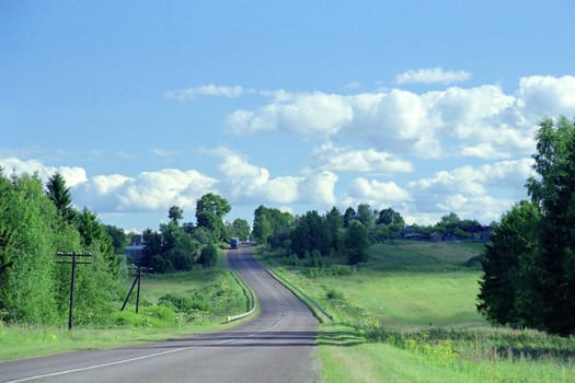 Sunny countryside road