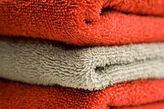 small stack of bathroom towels