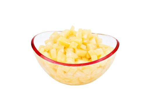 pineapple chunks isolated on a white background