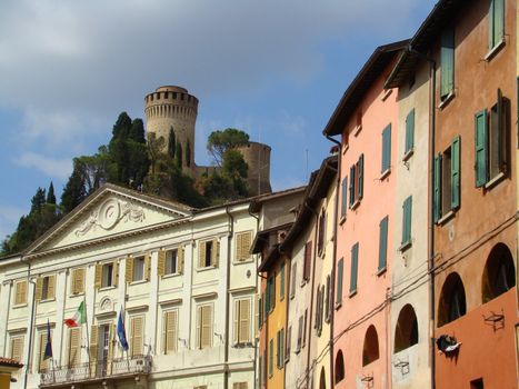 small italian  picturesque town - Brisighella in Emilia Romagna region