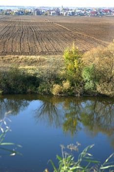 The river with reflection