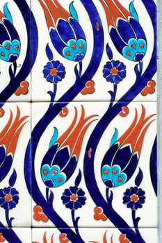 Oriental painted ceramic tiles
