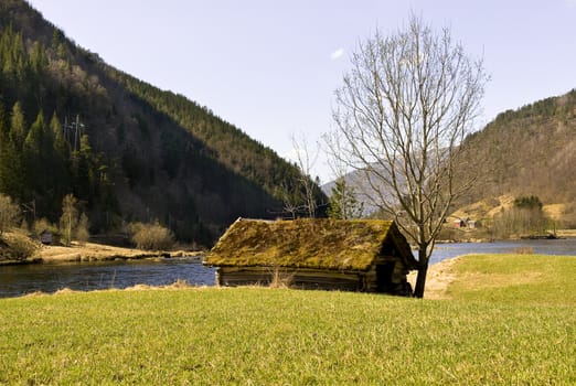 An old boatehouse along the river