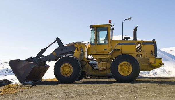 Heavy machinery at the mountain,used for snow clearing