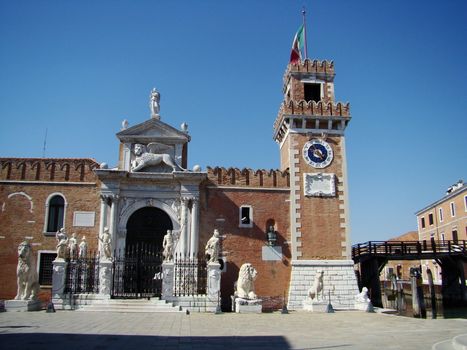 
The Porta Magna at the Venetian Arsenal historical shipyard in Venice.ItalyEurope. 2008