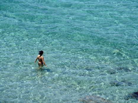 
Bathe in Mediterranean sea in Sardinia island in Italy Europe.VII 2008