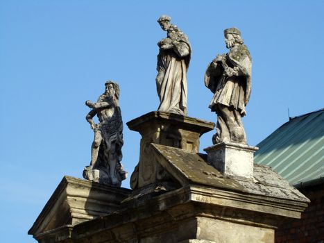 
Fiigures of saints in Grodzka street old city of Cracow in Poland.2008