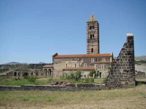 Basilica of the Holy Trinity of Saccargia in Sardinia, Italy.