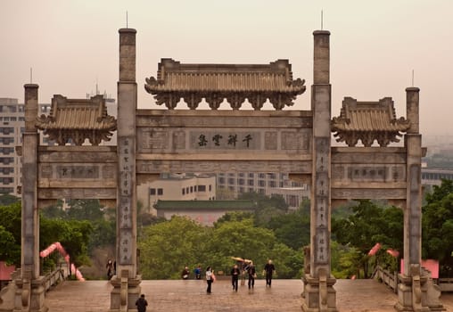 Entrance gate to Baolin Temple in Shunde, Foshan,  Guangdong China
