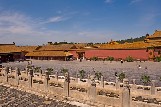 Palaces in Forbidden City in Beijing, China in August