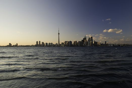 Toronto city scape view from the lake Ontario