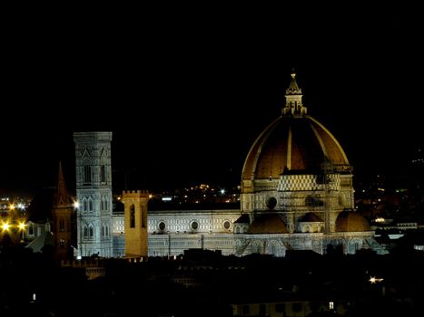 
Panorama with impressive fiorentine Duomo view by night. Florence - Tuscany.2008