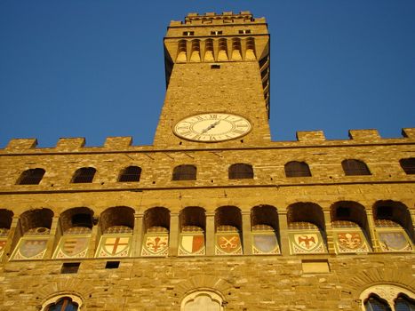 Palazzo Vecchio on Piazza Signoria in Florence town hall and museum. Tuscany,Italy.
