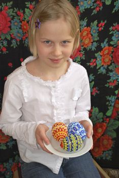 the girl with the peaster egg, easter, beads