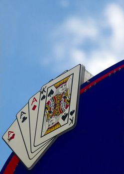 Gambling sign above the casino entrance