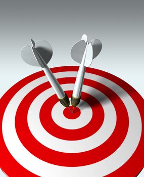 two arrows on red target - business concept