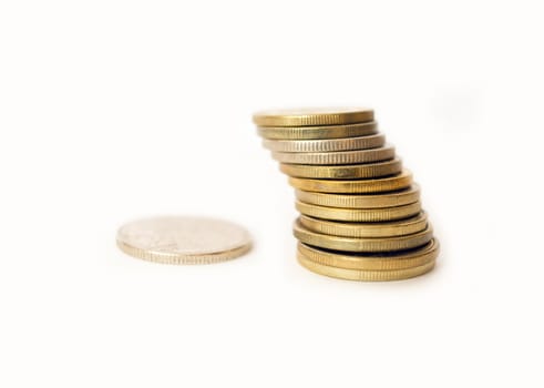 Coins isolated on white background